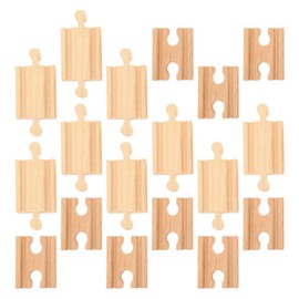 STOBOK Wooden Train Track Connector, 18pcs Expansion Switch Track Male-Male Female-Female Adapter Railway Track Pieces