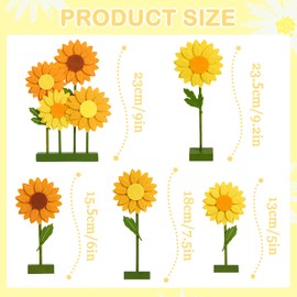 SUNBEAUTY 8 Pieces Sunflower Orange Felt Centrepieces Sunflower for Tables Flower Birthday Party Decorations Sunflower Decorations for Girls Birthday Baby Shower Wedding
