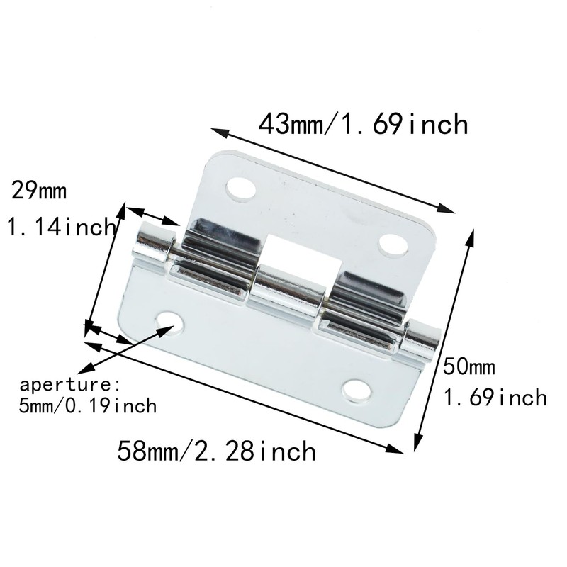 Take-Apart Hinge SQXBK 4PCS Silver Take Apart Hinges, Lift Off