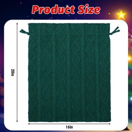 Sanwuta 6 Pcs Christmas Knitted Gift Bags With Drawstrings, 16 x 20 Inch Reusable Christmas Gift Bags Large Knitted Wrapping Sacks Cloth Pouches for Xmas Winter Presents Holiday Party Favor