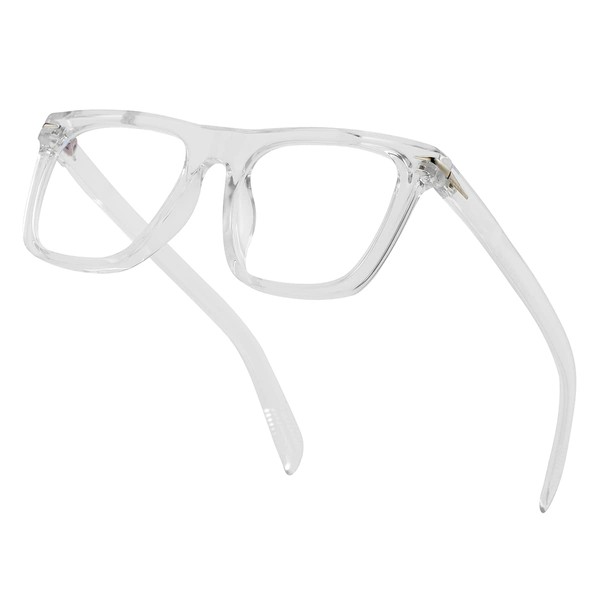 Gleyemor Blue Light Glasses for Men Women Trendy Square Frame