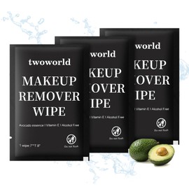 Makeup Remover Wipes Bulk Individually Wrapped,Travel Makeup Wipes Gentle for Face Cleansing Mascara Lipstick Travel Hotel（black,pack of 100)