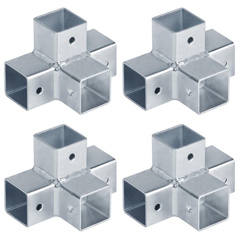 YIDU69Q 4 Pcs 1" Square Tube Connector, 4 Way Square