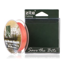 Zite Fishing 8 x Braided Fishing Line - Braided Line 8-Braid Bass Zander Pike Fishing - Round Braided 155 m Orange (Pike, 0.18 mm - Load Capacity 10.8 kg)
