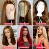 34 inch Chocolate Brown 13×6 lace front wig human hair