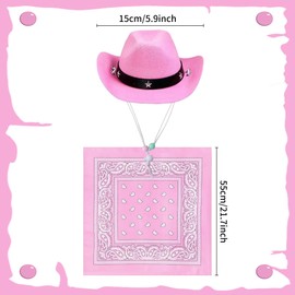 LaVenty Pet Cowboy Hat Dog Western Cowboy Costume Bandana Scarf for Pet Theme Birthday Party Clothing Accessories Dog Gift