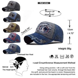 CheChury Baseball Cap Adjustable Snapback Western Fashionable Baseball Hat Retro Baseball Cap Cotton Headband Summer Hat Unisex Sun Hat for Sports Outdoor Leisure, navy blue