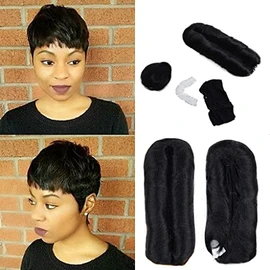 Honey Blonde Human Hair 27 Piece Quick Weave Bump with Free Closure,Short Pieces For Black Women (27)