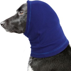 BRKURLEG Quiet Ears for Dog, Dog Ear Muffs for Noise Protection,Knitted Dog Winter Hats, Dog Calming Hoodie, Pet Cats and Dogs Grooming Bathing Calming Drying Ear Muffs (Blue, L)