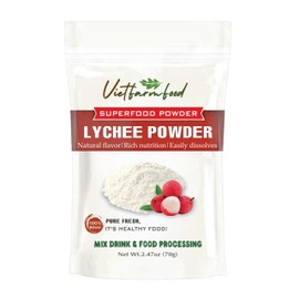 LYCHEE POWDER 2.47 oz (70g) VIETFARMFOOD: Pure freeze-dried fruit powder, made from real fruit with no added sugar - Perfect for daily nutrition to keep your body full of vitality.