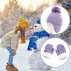 Kids Winter Beanie Hat Mittens Set Warm Fleece Hat Baby