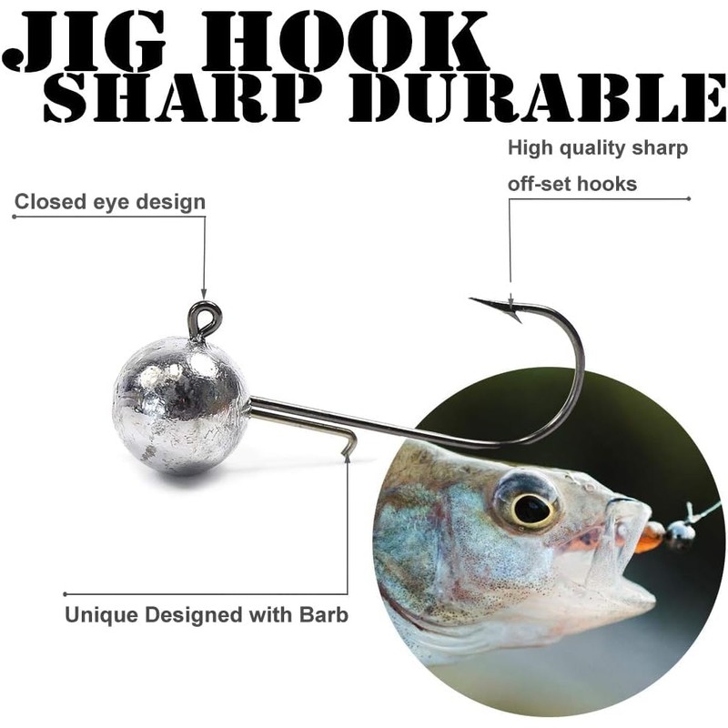 Jig Heads for Rubber Fish Fishing Jig Hook with Round