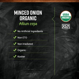 Frontier Co-op Certified Organic White Minced Onion, 1-Pound Bulk, Warm, Sweet, Salty Flavor For Stews & Soups, Kosher