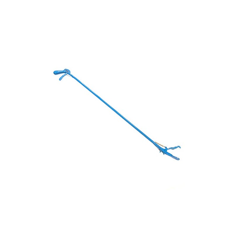 Foldable Snake Catcher, Reptile Grabber, Blue Coating, 60" Length