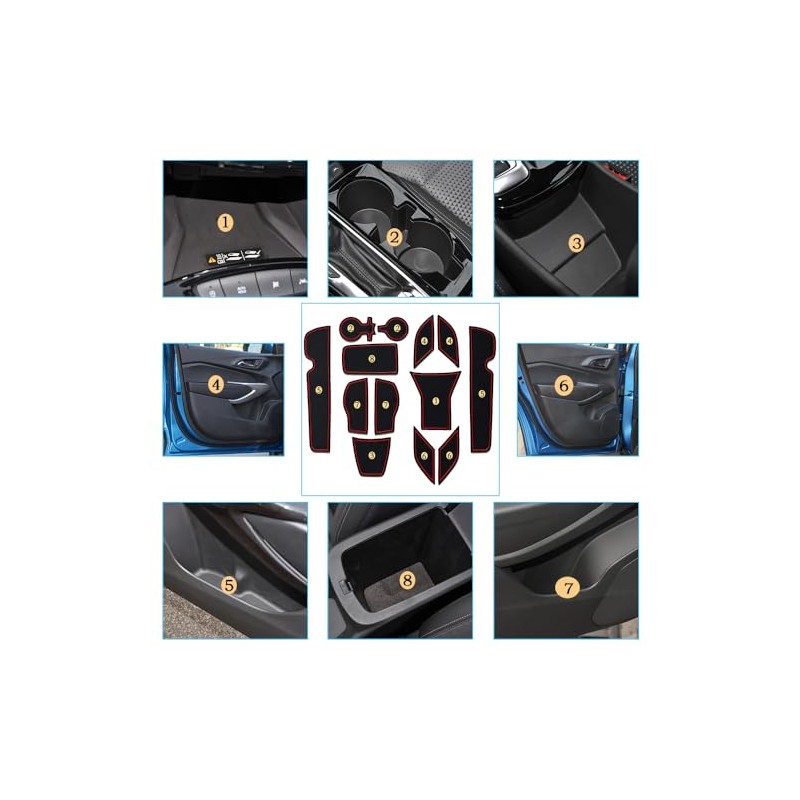 YUJIANQ Center Console Liner Mats for Chevy Trax 2024 2025