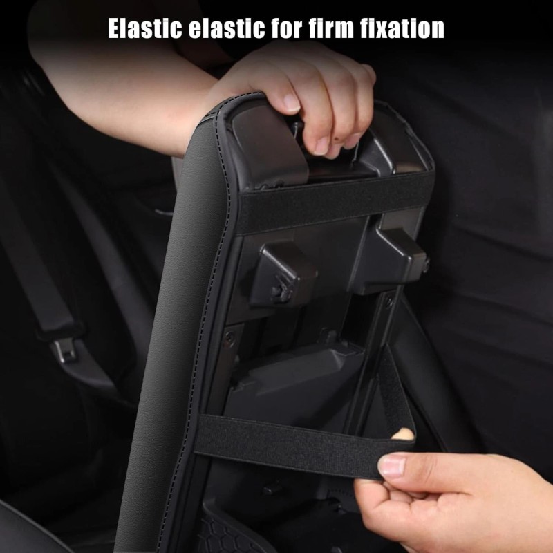 JXAUTOPART Central Storage Box Armrest Cover Cushion PU Leather For