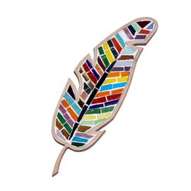 NKlaus 15249 DIY Mosaic Craft Set Feathers 10 Pieces Toy Children & Adults Craft Kit Puzzle Mosaic Art