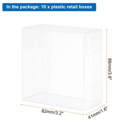 MECCANIXITY 10 PCS Clear Gift Boxes, 2.4"x1.6"x3.4" Transparent Plastic Storage Boxes for Candy, Cookies, Wedding Party