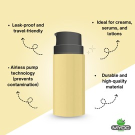 MYOC Orange Airless Bottle Set with Black Pump| 6 Bottles | 15ml | Leak-Proof & Precise Dispensing | Ideal for DIY Beauty & Skincare
