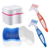 Denture Cleaner Box and Brush Set - 2 Pack Denture