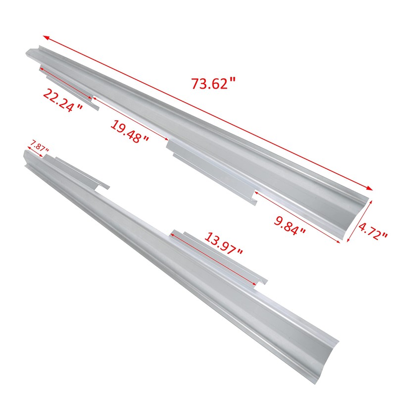 ECOTRIC Pair Outer Rocker Panels Compatible With 1997-2005 Buick Century