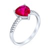 Bling Jewelry .925 Silver Simulated Ruby CZ Heart Engagement Ring