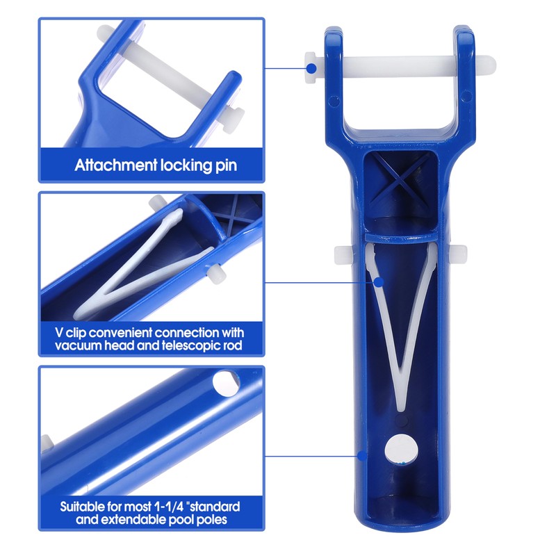 Nayciiy 2 Pcs Pool Vacuum Head Handle with 4 Pcs