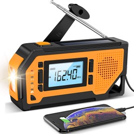 ZINKER Radio Emergencia Solar Am FM Noaa con Manivela Dínamo, Linterna LED SOS Cargador Teléfonos 2000mAh NV2