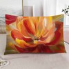 IBILIU Throw Pillow Covers Oil Painting Pretty Poppy Flower Cushion
