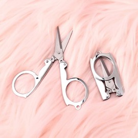 4PCS Stainless Steel Folding Scissors, 4 Inch/10cm Mini Small Paper Scissors Portable Foldable Travel Scissors Metal Scissors for Paper Craft, Sewing