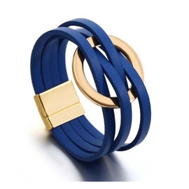 Long tiantian Leather Wrap Bracelets for Women Circle Rhinestones Boho Layered Bracelet Cuff Bangle Bracelet Jewelry Birthday Gifts for Women Holiday Outfits for 2025