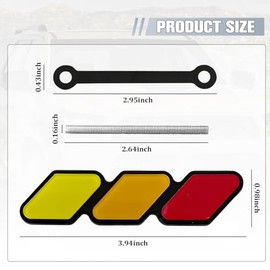 Car Grille Decor Badge, Tri-Color Vehicle Grille Badge Emblem Insert Trims, Automotive Exterior Body Decoration Accessories, Universal for SUV Automob