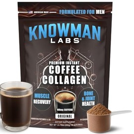 Colágeno premium para hombres, con infusión de café instantáneo, fórmula para huesos, articulaciones y músculos, recuperación, 100 mg de cafeína, sin 