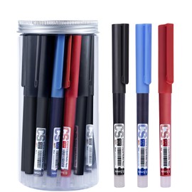 EYEYE 16 Pack Liquid Ink Rollerball Pens, CS Fine Point with 0.5mm Ink, Smooth Writing Bulk Pens and Office Supplies(12 Black+2 Red + 2 Blue)