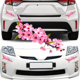 Pink Cherry Blossom Watercolor Floral Branch Art Sticker, Decorative Flower Petals