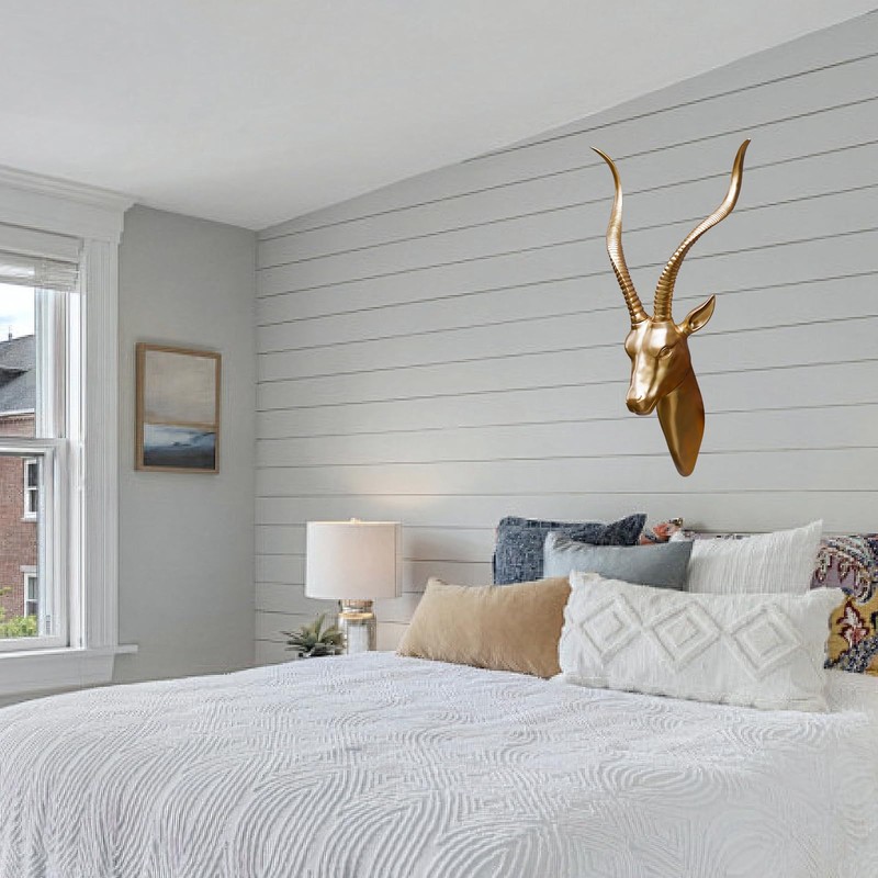Fashionoda Large Antelope Vintage Wall Sculpture Statue - Wall Mounted