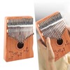 17 Keys Thumb Piano Mahogany Wood Finger Harp Mini Thumb