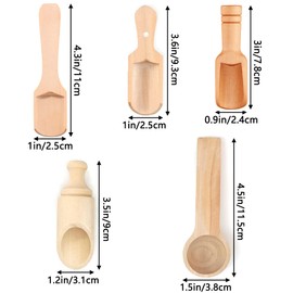 HAOBIN Pack of 5 Wooden Spoons Small Mini Shovel Bath Salt Spoon Mini Wooden Spoon Small Wooden Kitchen Shovel Tea Spoon Wooden Shovel Wooden Shovel Small Kitchen Spoon Kitchen Utensils for Coffee,