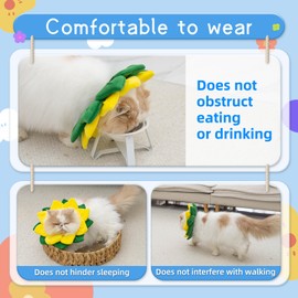 Soft Cat Cone Collar， Cute Adjustable Cat Recovery Collar，Elizabethan e Collar That can Protect Head and Foot Wounds，High-Rebound Sponge, Prevents Water Accumulation (Yellow & Green, L)