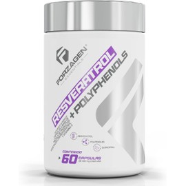 Forzagen | Suplemento Alimenticio Resveratrol+Polyphenols | 100 mg de Resveratrol + 250 mg de Quercetina | 30 Servicios | Con Complejo de Polifenoles | Antioxidantes | Suplemento Natural | 60 Capsulas