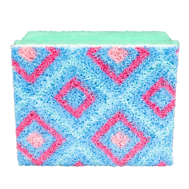Spontex Washups Mosaic Scouring Pad Scratch Resistant Pack of 2