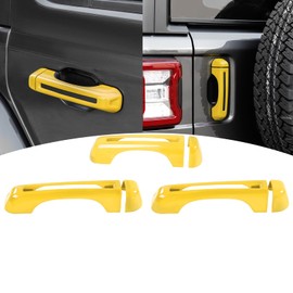 PDKLIN for Jeep JL Tailgate Door Handle Cover Trim Fit for Jeep Wrangler JL JLU 2018 up 2DR Yellow Exterior Accessories 3pcs