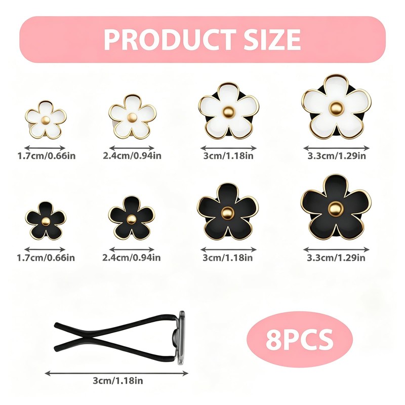 8 Pcs Car Air Fresheners Vent Clip, White & Black