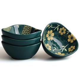 AYFDISHS 4 Inch Ceramic Dipping Bowls, Side Dishes, Small Soy Sauce Serving Dishes for Sushi Sauces Ketchup Appetizer Condiment BBQ