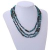 Avalaya 3 Strand Layered Glass/Shell Bead Necklace In Malachite Green/Emerald