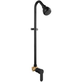 GBBNE Outdoor Shower Kit Fixtures Faucet,Outside Shower with Single Handle for Backyard,Valve Included,Matte Black