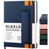 ALKALO Lined Journal Notebook for Work, A5 Leather Notebook with