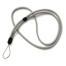 trage.band® Long Adjustable Neck Strap Black / White