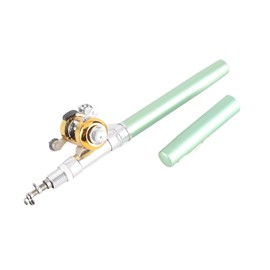 Pen Fishing Rod Reel Combo Set Mini Portable Pocket Fishing Rod Pen Portable Telescopic Fishing Rod Green
