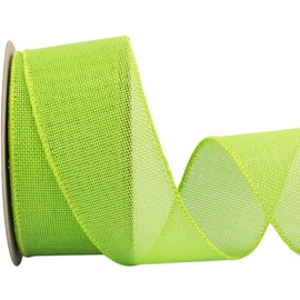 AVANAVA Apple Green Burlap Ribbon, 2-1/2 Inch x 20 Yard, Wired Edge Ribbon for Crafts, Wreath, Bow Making, Gift Wrapping, Christmas Tree Decoration and Home Decoration
